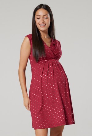 Happy Mama Freizeitkleid - crimson with stars