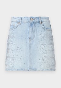 ONLSTELLA RHINESTONE SHORT SKIRT - Minirok - light blue denim