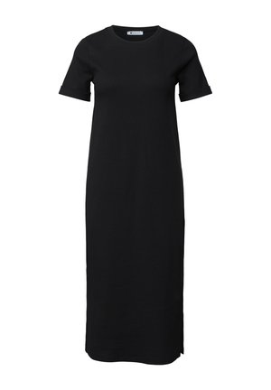 Street One, RIBBED MIDI DRESS WITH ROUND NECK - Robe en jersey - black