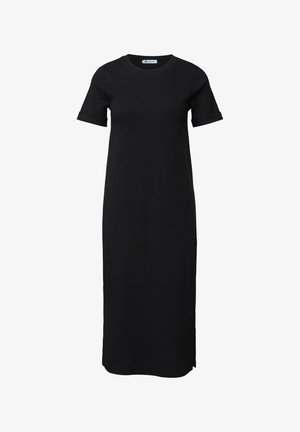 Street One, RIBBED MIDI DRESS WITH ROUND NECK - Jerseyjurk - black