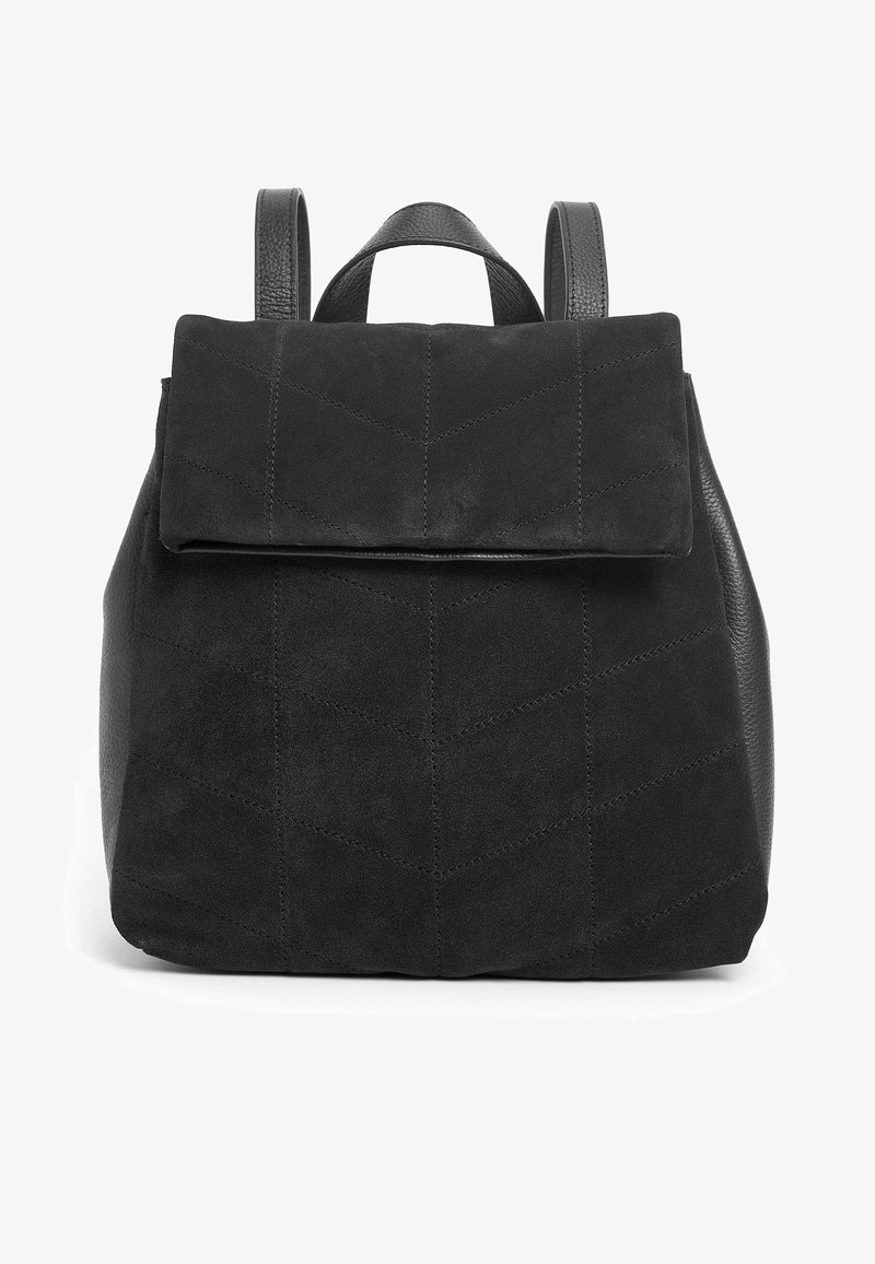 Next SUEDE AND LEATHER CHEVRON QUILT RUCKSACK - Tagesrucksack - black ...