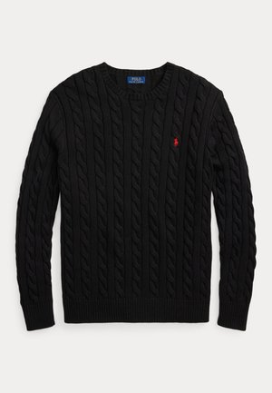 Polo Ralph Lauren Big & Tall, CABLE KNIT COTTON SWEATER - Pullover - black