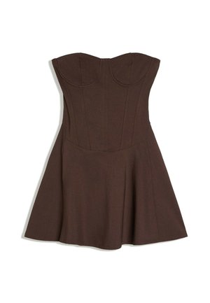 Bershka, OFF-THE-SHOULDER - MINI DRESS - Robe de jour - brown