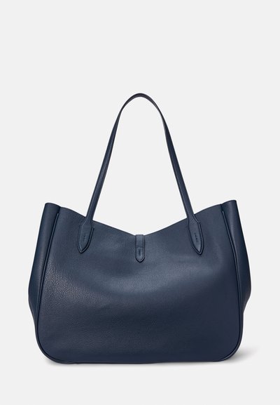Polo Ralph Lauren POLO ID LEATHER LARGE TOTE - Geantă de pânză - marine navy