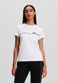 KARL LAGERFELD SIGNATURE - Triko s potiskem - white