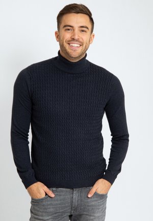 Suitable, TURTLENECK CABLE - Strickpullover - navy