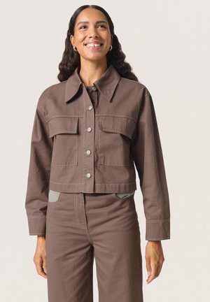 Soaked in Luxury Denim jacket - coffee quartz