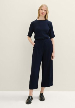 TOM TAILOR CROPPED CULOTTE - Pantalon classique - sky captain blue