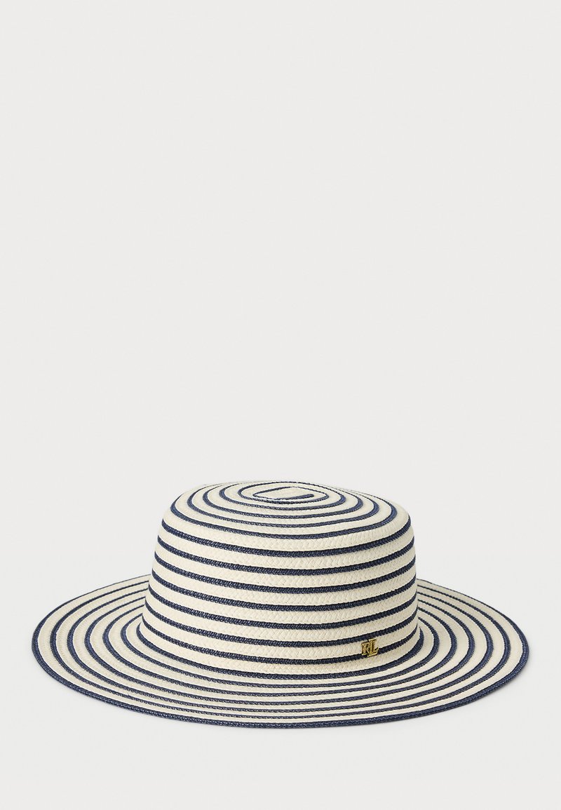 Lauren Ralph Lauren STRIPED STRAW BOATER HAT - Hat - cream/navy