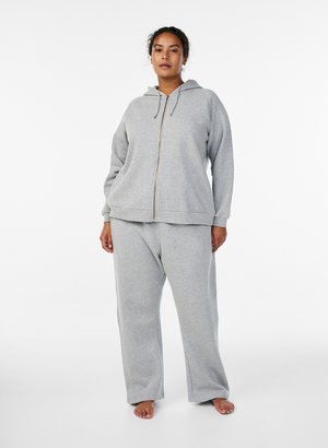 Zizzi Spodnji deli trenirk - medium grey melange