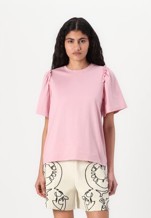 SLFPENELOPE RUFFLE TEE - T-Shirt print - bleached mauve