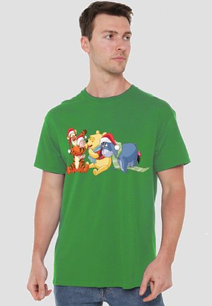 WINNIE THE POOH TIGGER PIGLET EEYORE CHRISTMAS SANTA HATS
 - T-Shirt print - dark green