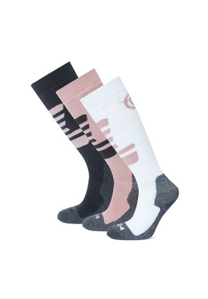 BERGANZ 3PACK - Socks - black faded pink optic white