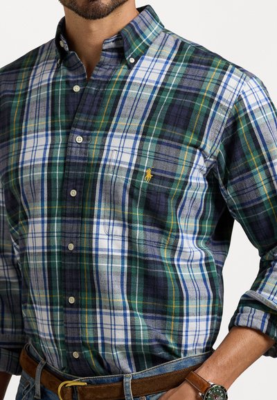 Polo Ralph Lauren Big & Tall PLAID BRUSHED OXFORD SHIRT - Camisa - white/green multi
