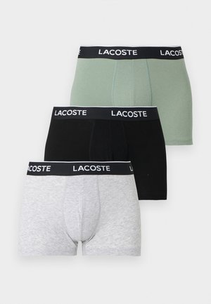 Lacoste, TRUNK 3 PACK - Μποξεράκια - black/silver-coloured chine/lichen