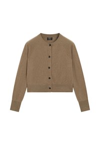 BUTTONED LONG SLEEVE WITH CREW NECK - Cardigan - brown