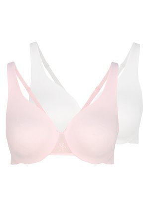 2 PACK - Underwired bra - rosé+creme
