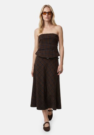 Koton, PLAID STRAPLESS - Débardeur - brown
