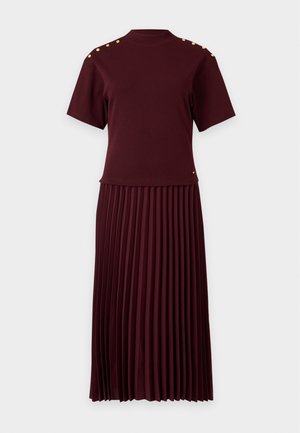 Tommy Hilfiger, BUTTON HIGH DRESS - Трикотажна рокля - deep burgundy