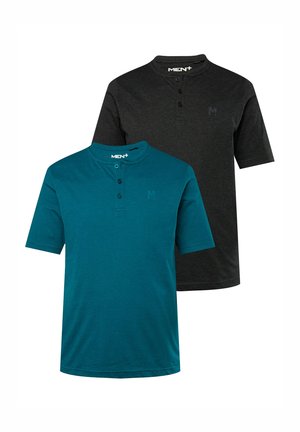 HENLEY 2ER-PACK HALBARM RUNDHALS - T-Shirt basic - smoke blue