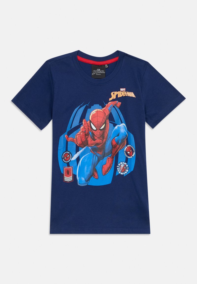 Spiderman T-shirt print donkerblauw