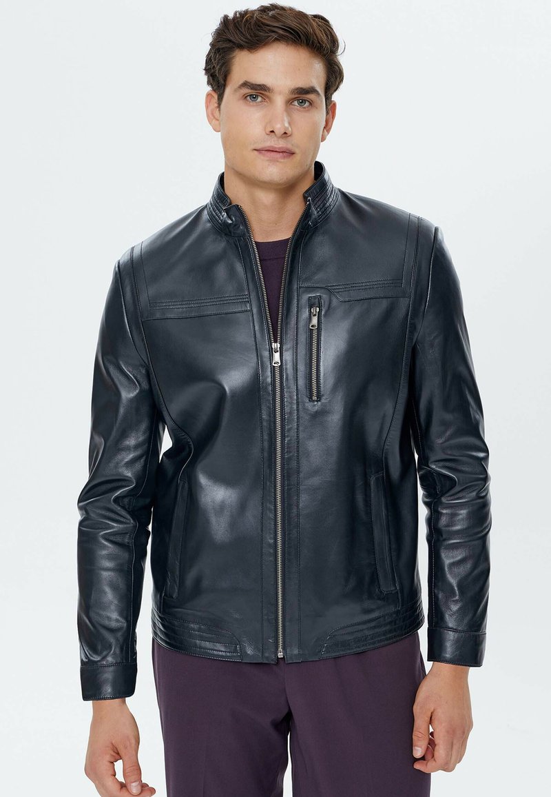 Derimod Leather jacket - black - Zalando.de