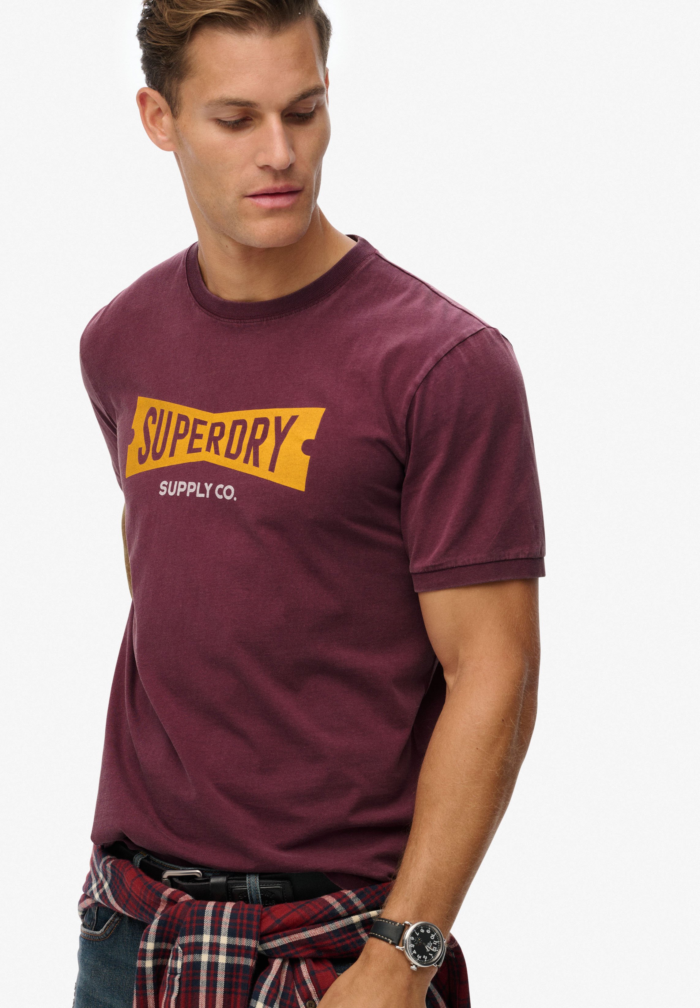Superdry Magliotta Uomo Taglio Ampio - Girocollo Con Stampa Grafica Sul Petto E Schiena - Casual Comodo