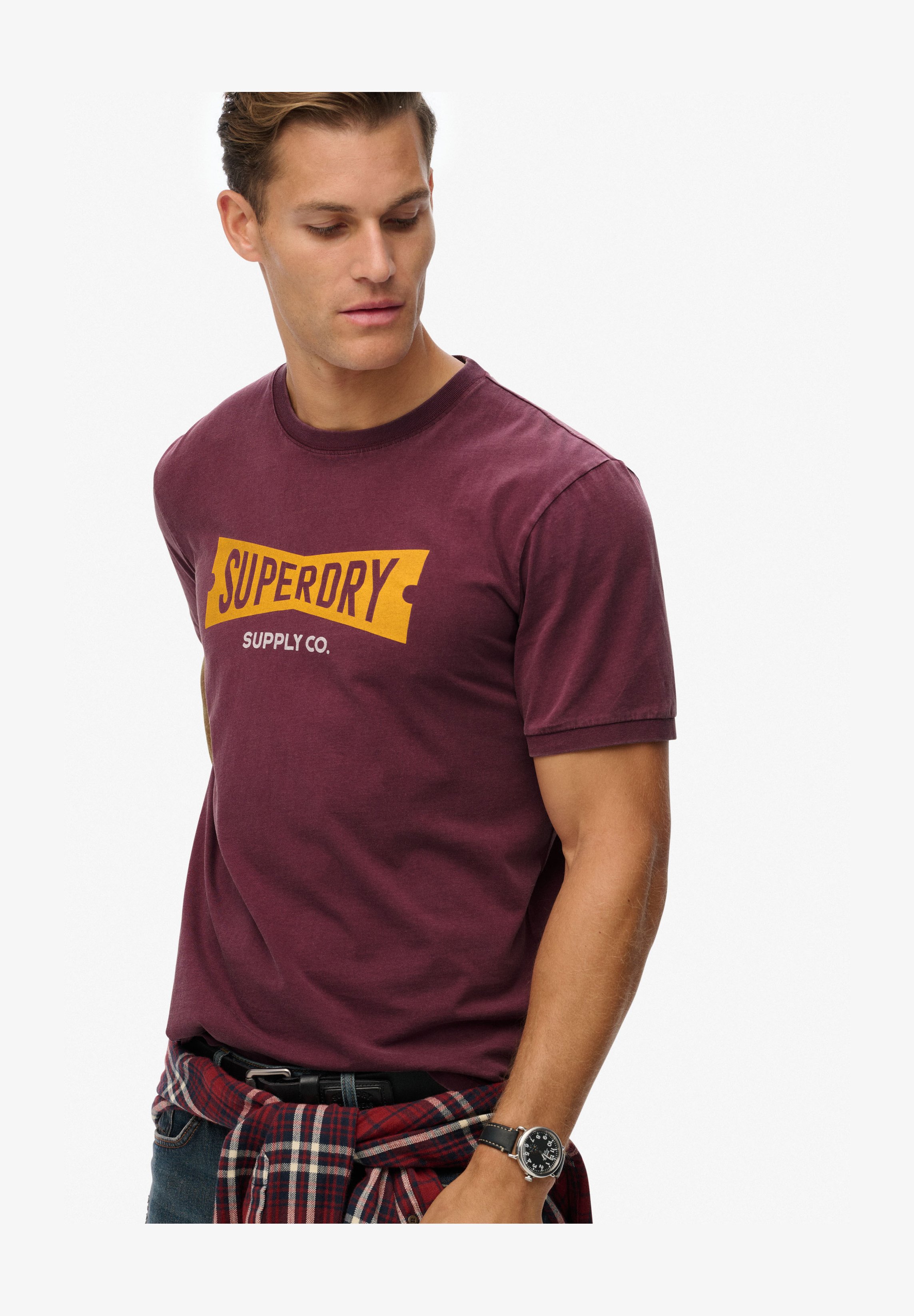 Superdry Magliotta Uomo Taglio Ampio - Girocollo Con Stampa Grafica Sul Petto E Schiena - Casual Comodo