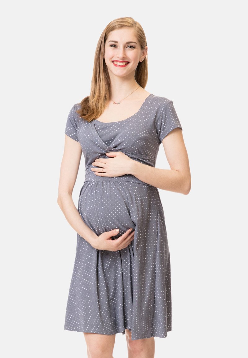 Damen Freizeitkleider | GoFuture with LOVE Freizeitkleid grau mit weißen punkten/grau - IU76447 Damen Freizeitkleider | GoFuture with LOVE Freizeitkleid grau mit weißen punkten/grau - IU76447