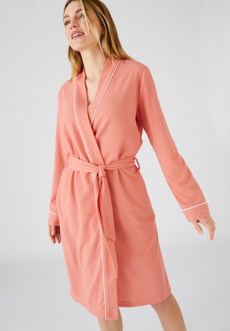 Damart GAUFR??E - Peignoir - rose p??che/rose - ZALANDO.FR