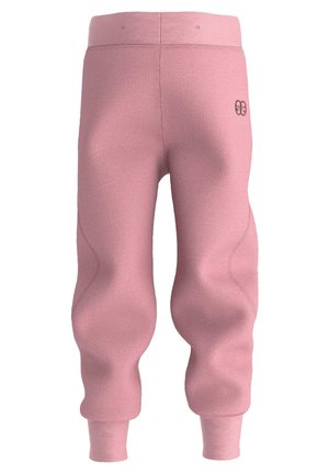 Fleece-Jogginghosen in Hellpink, mit einem gerippten elastischen Bund, schmal zulaufenden Säumen und einem dezenten Logo-Detail auf der Rückseite.