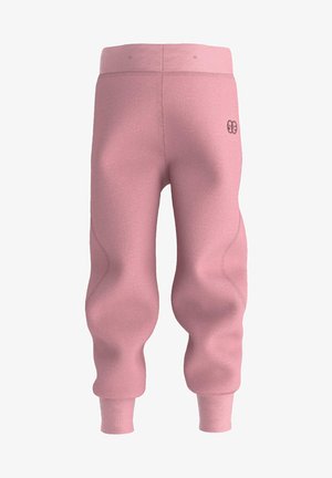 Fleece-Jogginghosen in Hellpink, mit einem gerippten elastischen Bund, schmal zulaufenden Säumen und einem dezenten Logo-Detail auf der Rückseite.