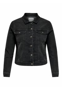 Svart denimjacka med krage, långa ärmar, knappstängning och två bröstfickor. Har en klassisk skärning och slitstarkt tyg.