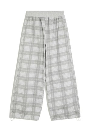Bershka, CHECKED WIDE-LEG JOGGING TROUSERS WITH PIPING - Pantalon de survêtement - dark grey