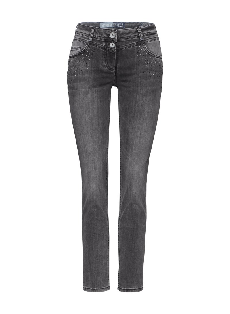Cecil Damen Jeans Mit Bouclé-Detail - Casual Fit S Produktbild-Vorschau 2