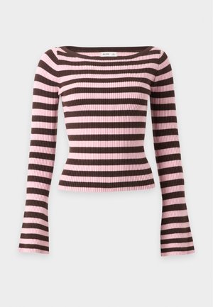 Hollister Co., BELL SLEEVE - Pullover - pink/dark brown