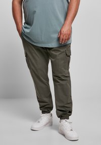 Urban Classics - AOP GLENCHECK CARGO JOG PANTS - Cargobyxor - darkgrey Miniatyrbild 1