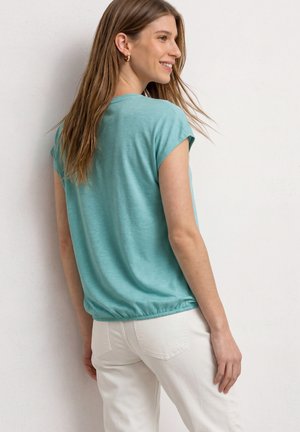 Street One, DROPPED SHOULDER SHIRT MIT SPLIT NECK - T-Shirt basic - misty mint