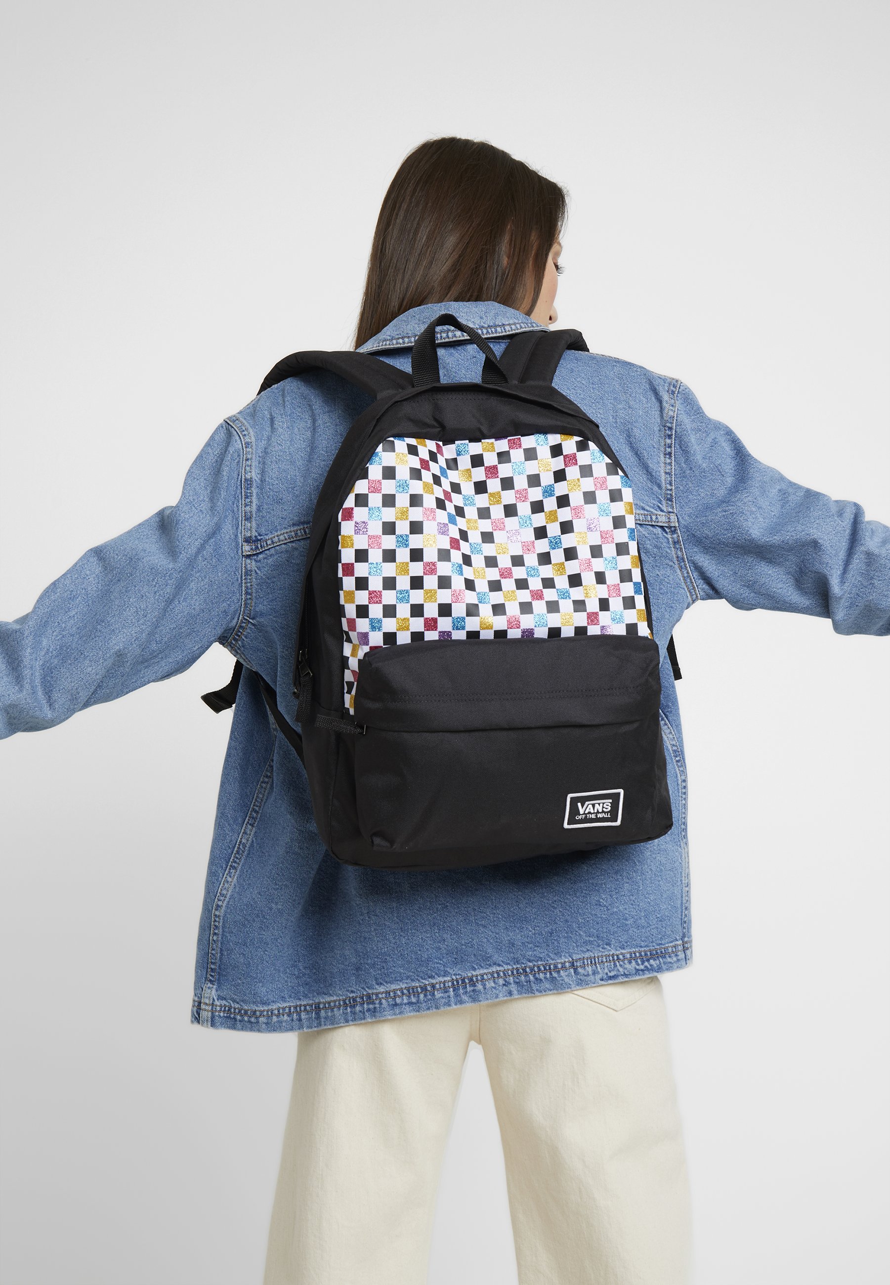 vans glitter check backpack