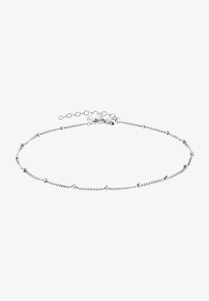 Sølv kædearmbånd med små runde perler, en snoet design og en krabbe-lås. Justerbar længde med kæde forlængelse.