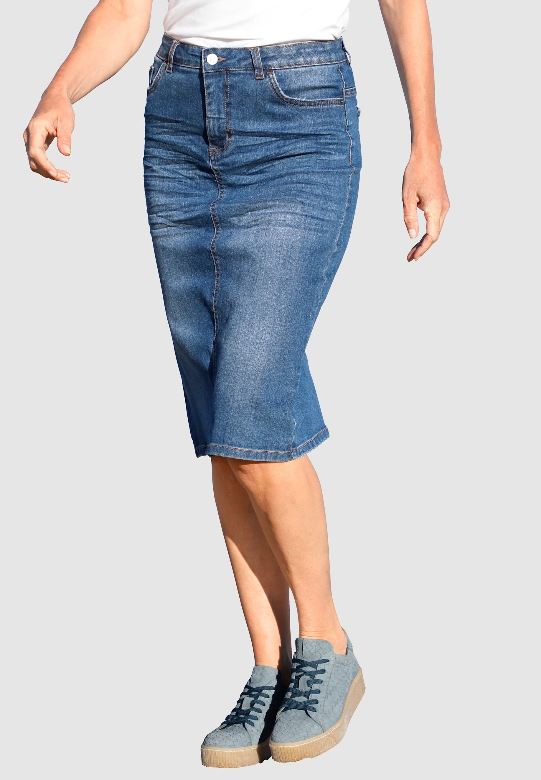 plus denim skirt
