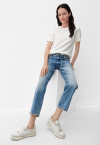 s.Oliver MIT TEXTILGÜRTEL - Jean droit - blau