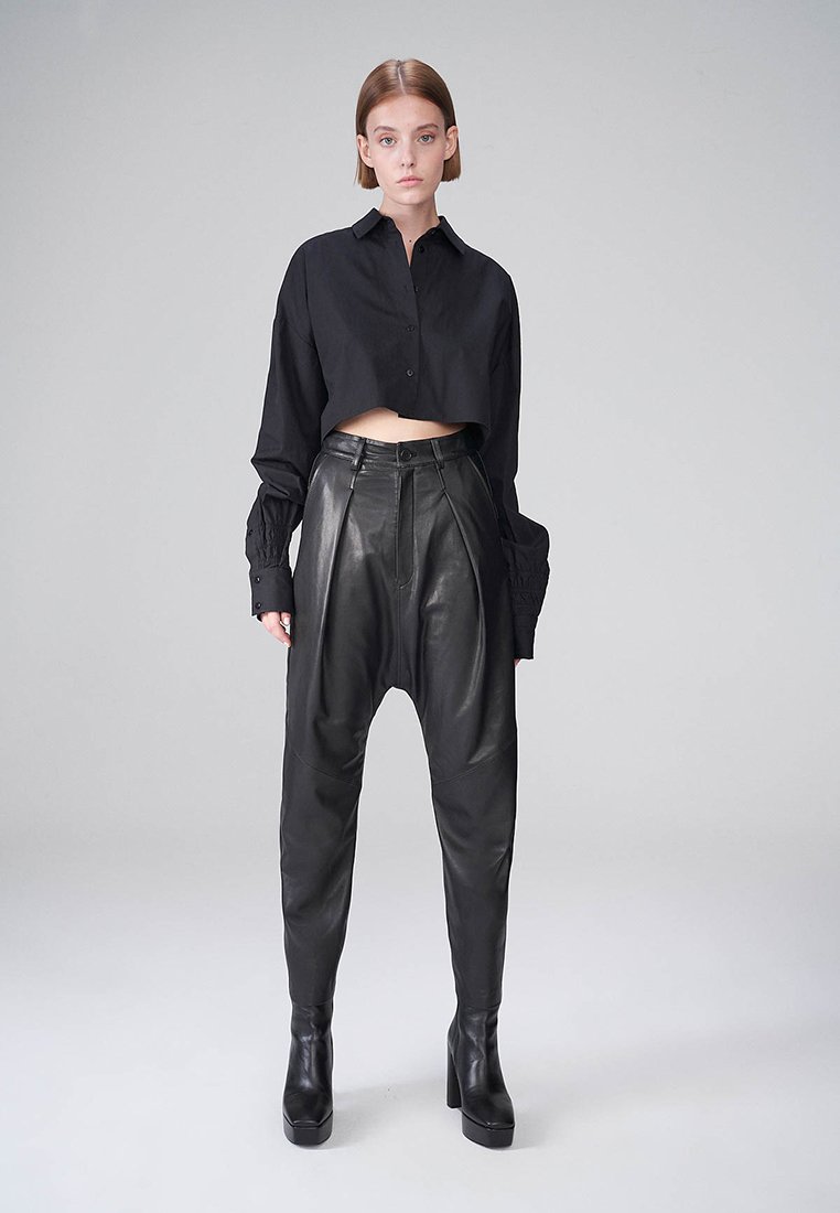 Vespucci by VSP Leren broek zwart