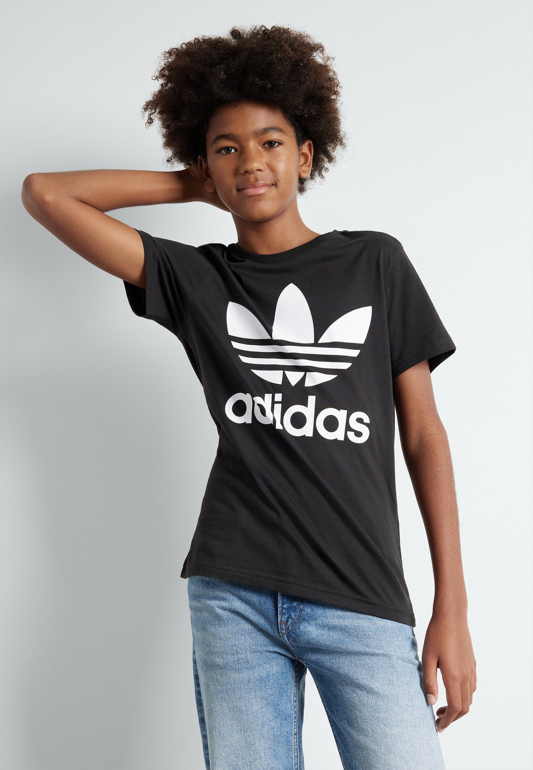 adidas Originals TREFOIL TEE - Print T-shirt - black/white/black