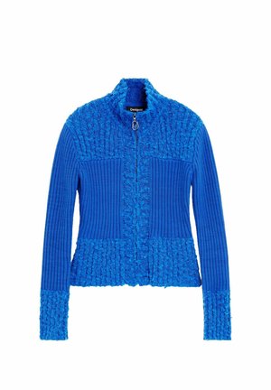 Desigual, OPENWORK KNIT JACKET - Chaqueta de punto - blue