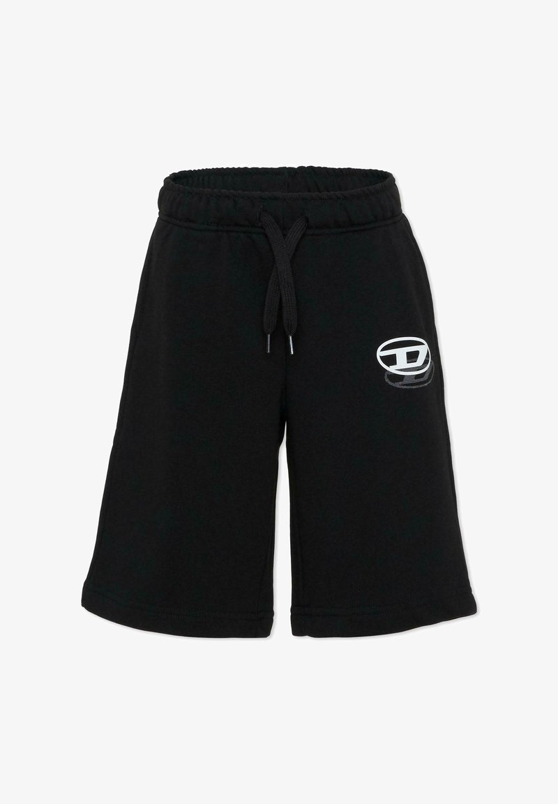 Pantaloncini neri in maglia con vita elastica, coulisse e tasche laterali. Presentano un logo bianco sulla coscia sinistra.