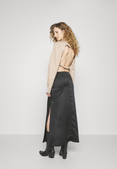 ROKH LONG SKIRT WAIST STRAP - Μάξι φούστα - black