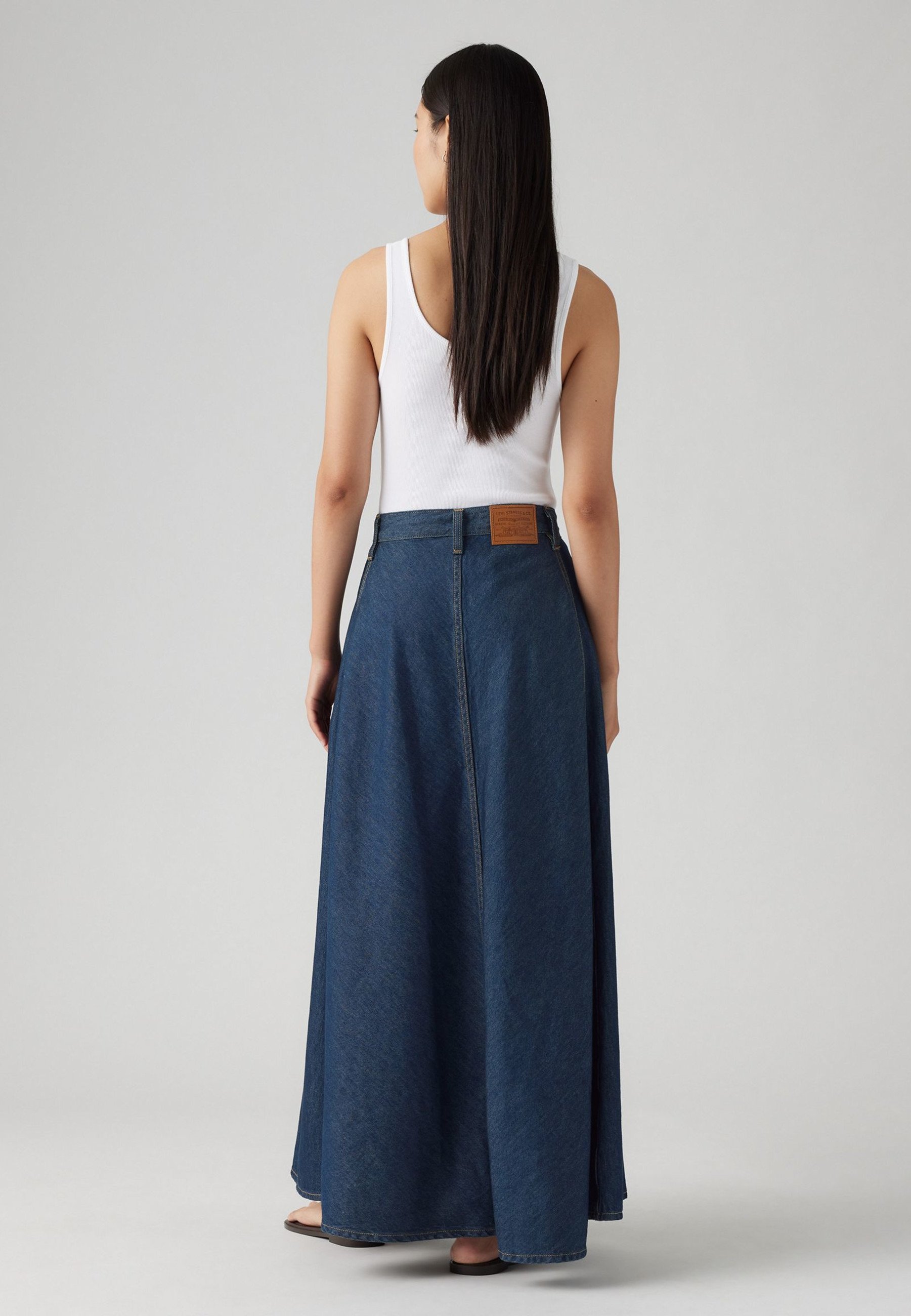 Levi's® XL SKIRT - Denim skirt - square circle/dark-blue denim