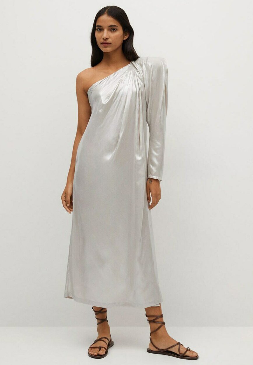 Mango Cocktailkleid Festliches Kleid Silber Silberfarben Zalando De