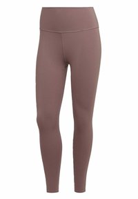 Leggings a vita alta in un colore mauve tenue. Realizzati in un tessuto liscio e elasticizzato con un design elegante e aderente e cuciture minime.